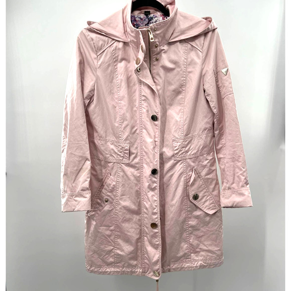 GUESS Women's Adjustable Long Sleeve Anorak Jacket Pastel Pink SIZE SMALL - Picture 1 of 8